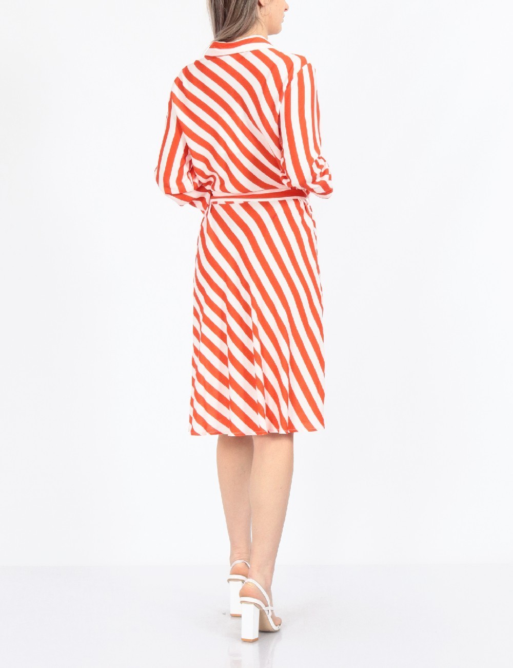 Rochie scurta Y.A.S, portocaliu/alb - 1 | YEO