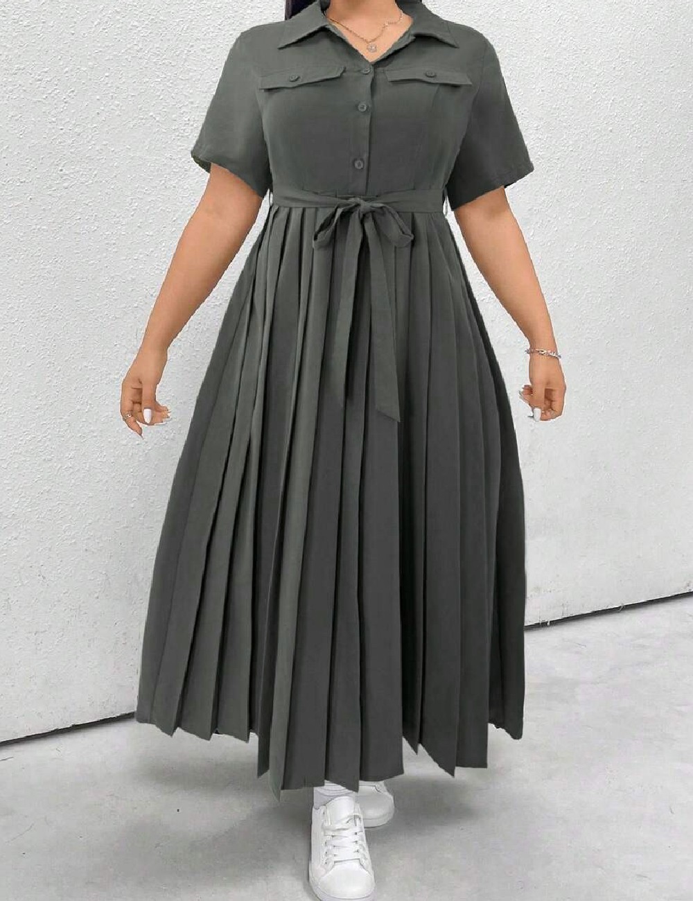 Rochie lunga SHEIN CURVE, gri - 1 | YEO