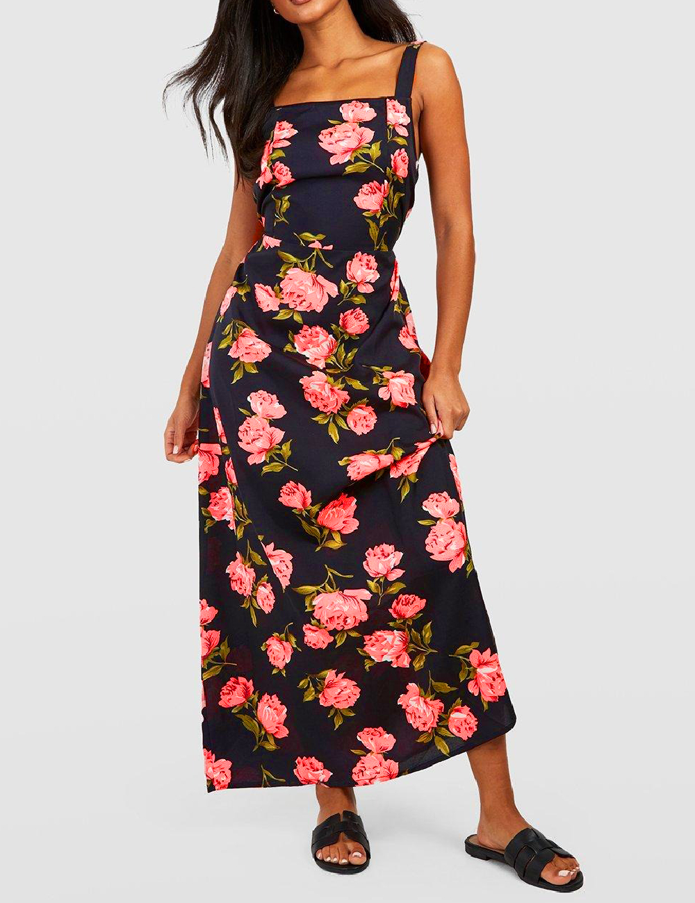 Rochie lunga Boohoo, negru