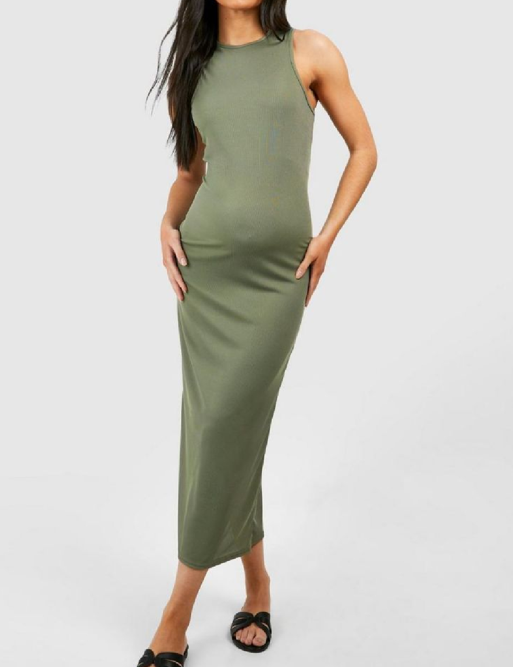 Rochie lunga Boohoo maternity, verde