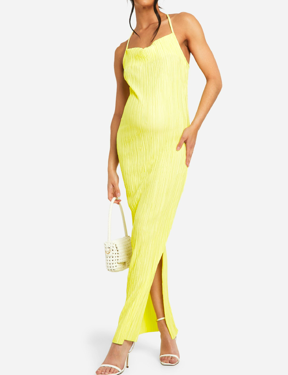 Rochie lunga Boohoo maternity, galben