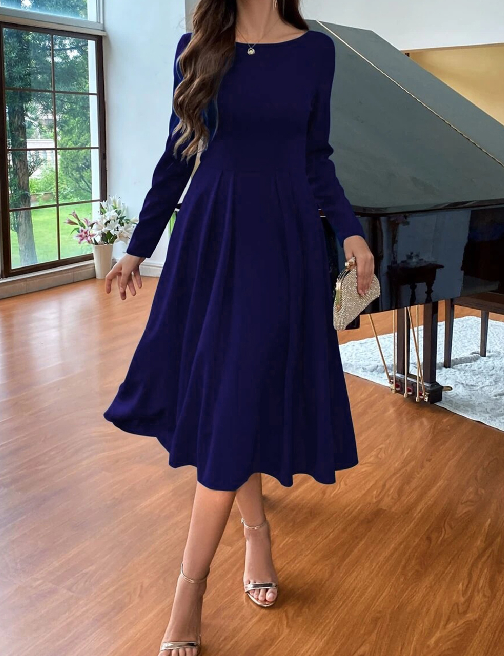 Rochie medie SHEIN, bleumarin