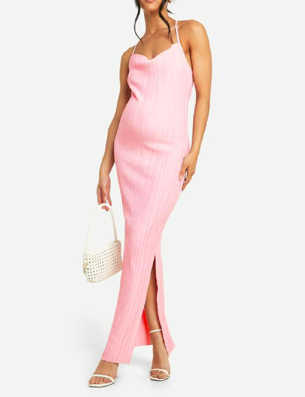 Rochie lunga Boohoo maternity, roz
