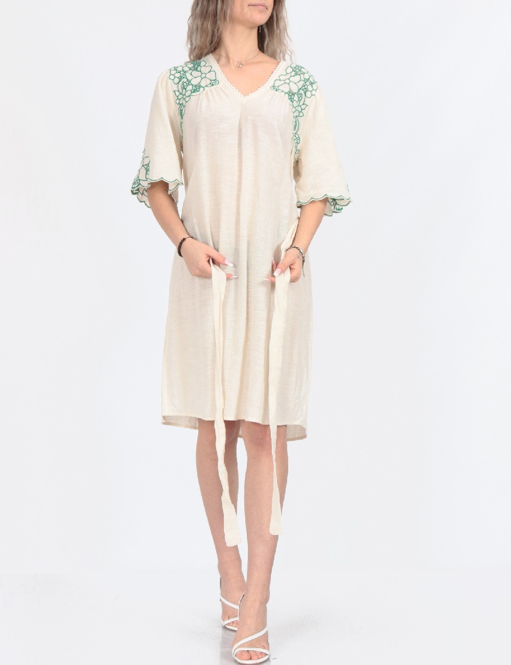 Rochie scurta Vero Moda, crem - 1 | YEO