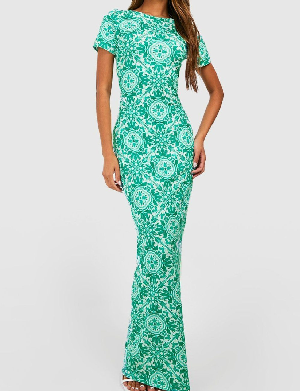 Rochie lunga Boohoo, verde