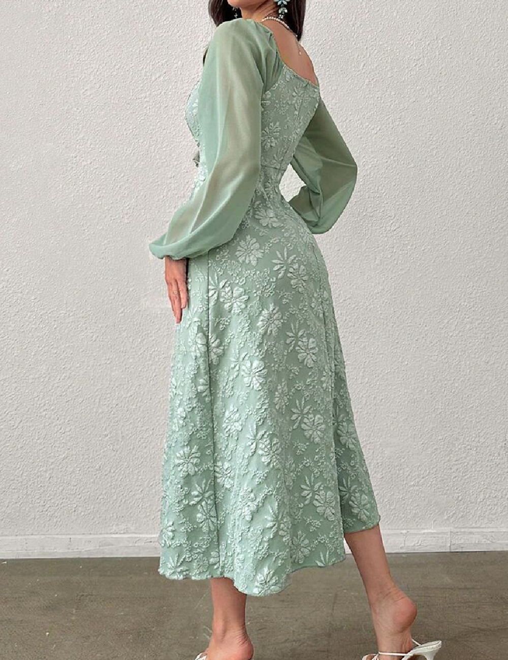 Rochie medie SHEIN, verde - 1 | YEO