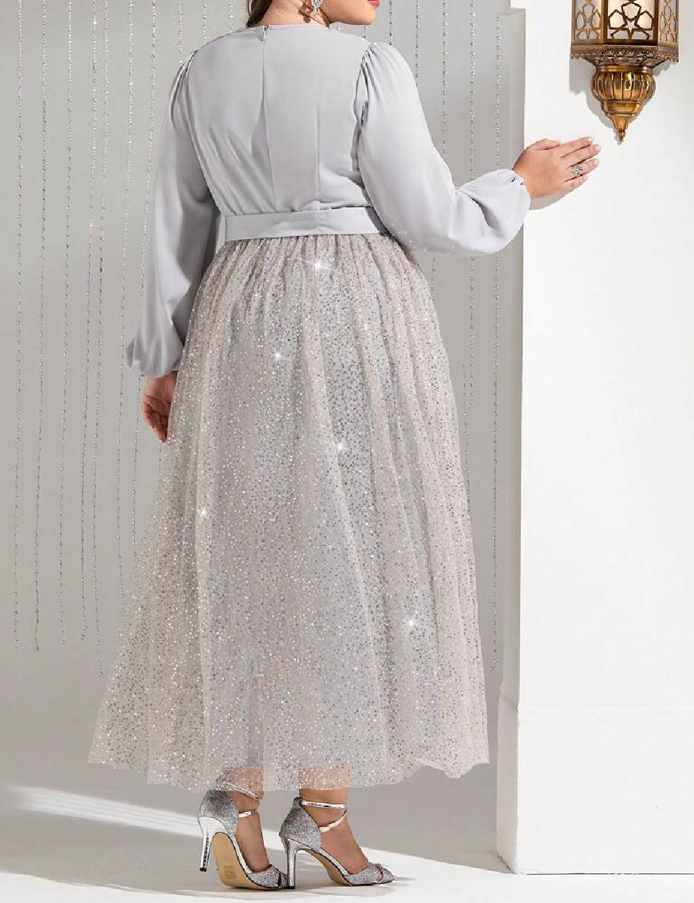 Rochie lunga SHEIN CURVE, gri - 1 | YEO