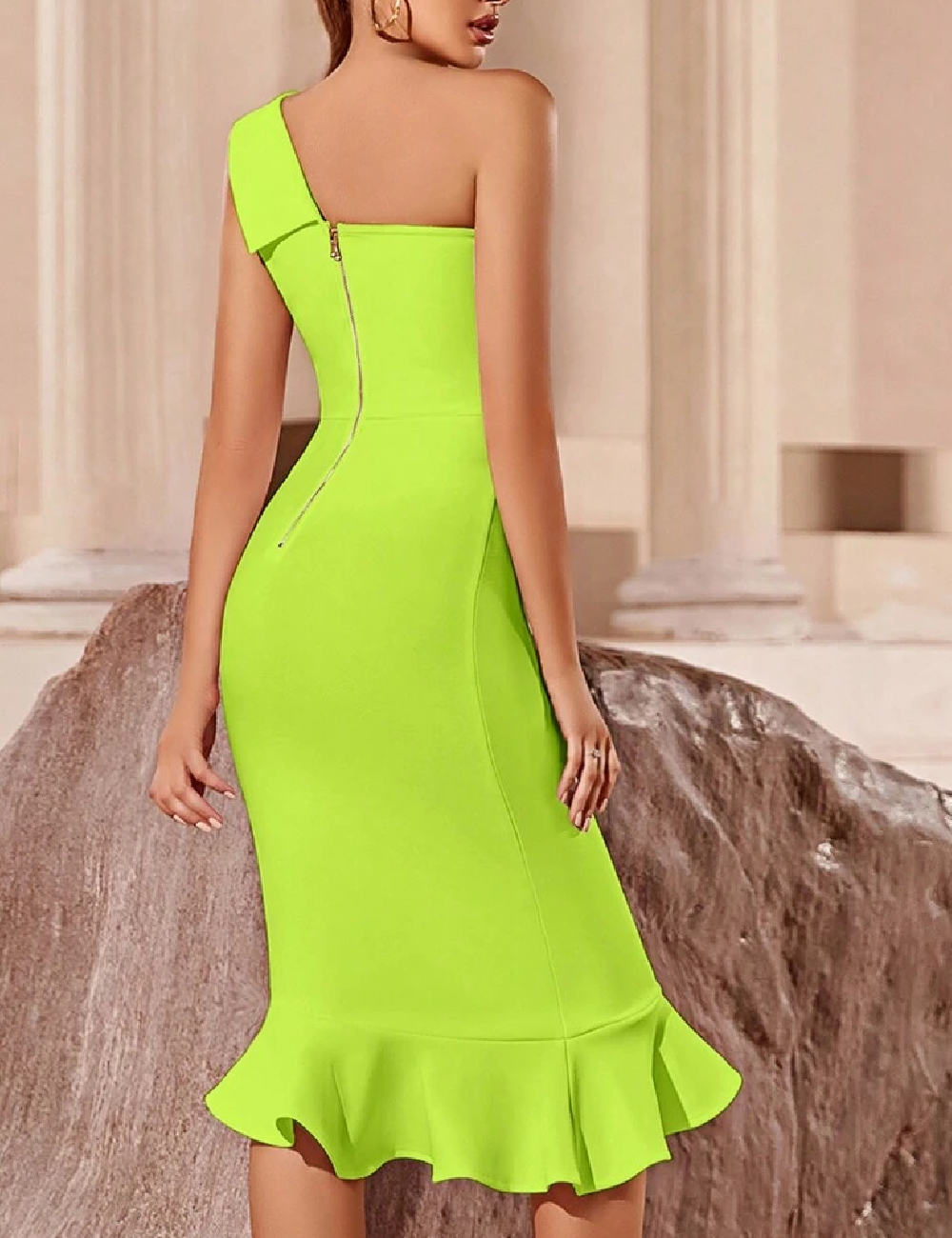 Rochie medie SHEIN, verde - 1 | YEO