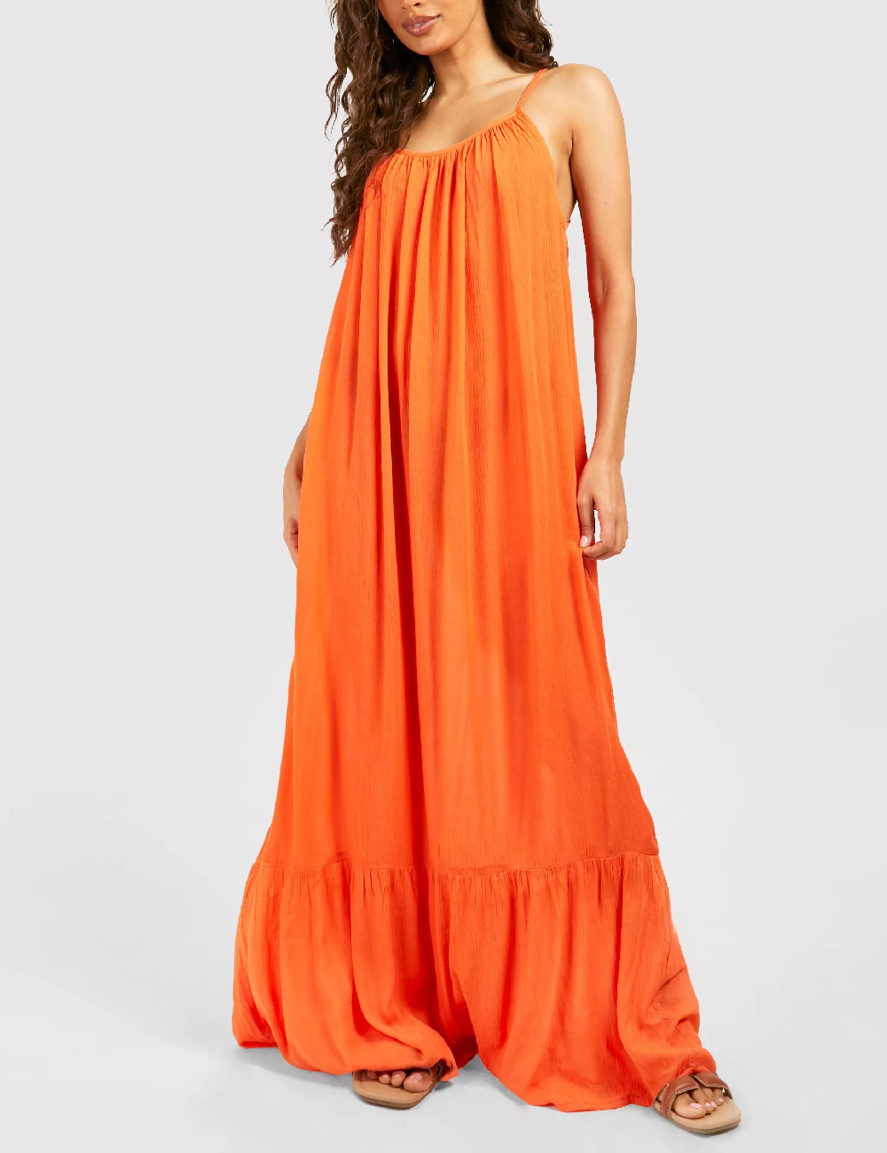 Rochie lunga Boohoo, portocaliu - 1 | YEO