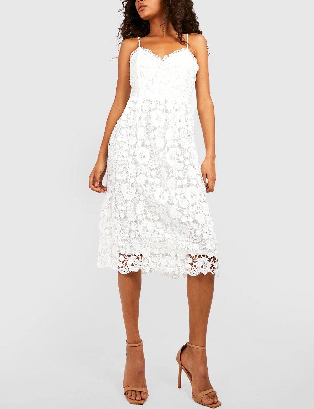 Rochie medie Boohoo, alb - 1 | YEO