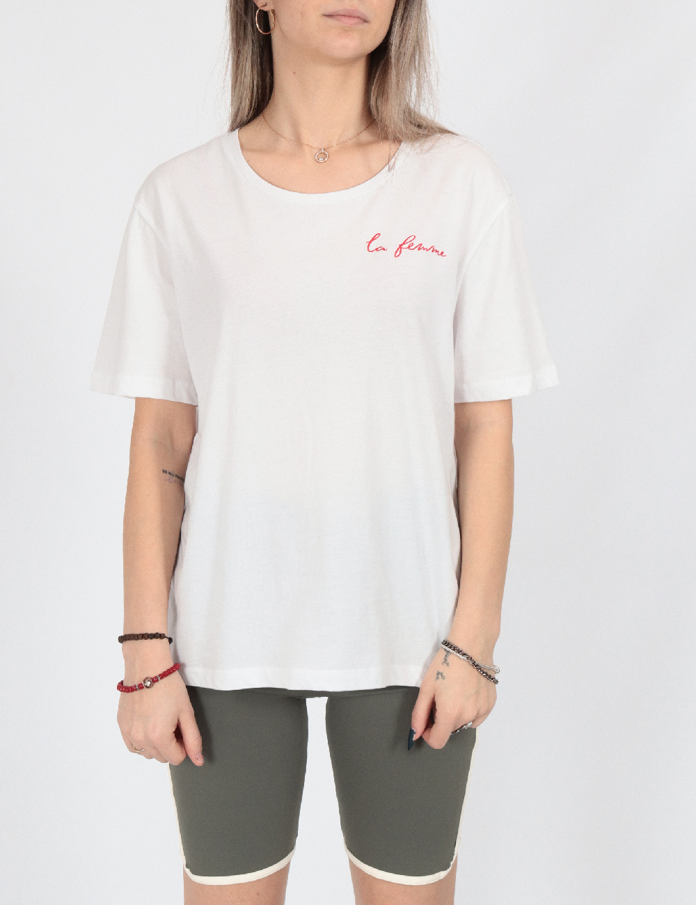 Tricou Pieces, alb