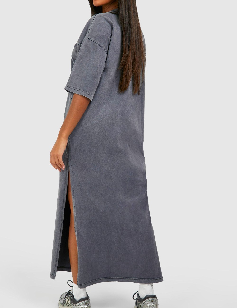 Rochie lunga Boohoo, gri petrol - 1 | YEO
