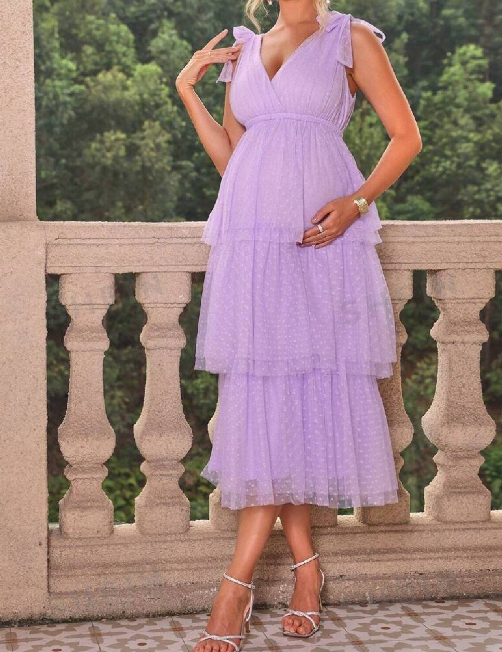 Rochie medie SHEIN Maternity, mov - 1 | YEO