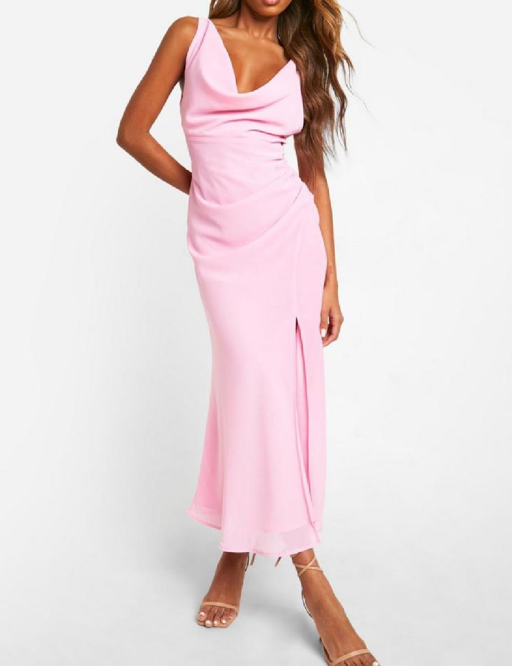Rochie medie Boohoo, roz
