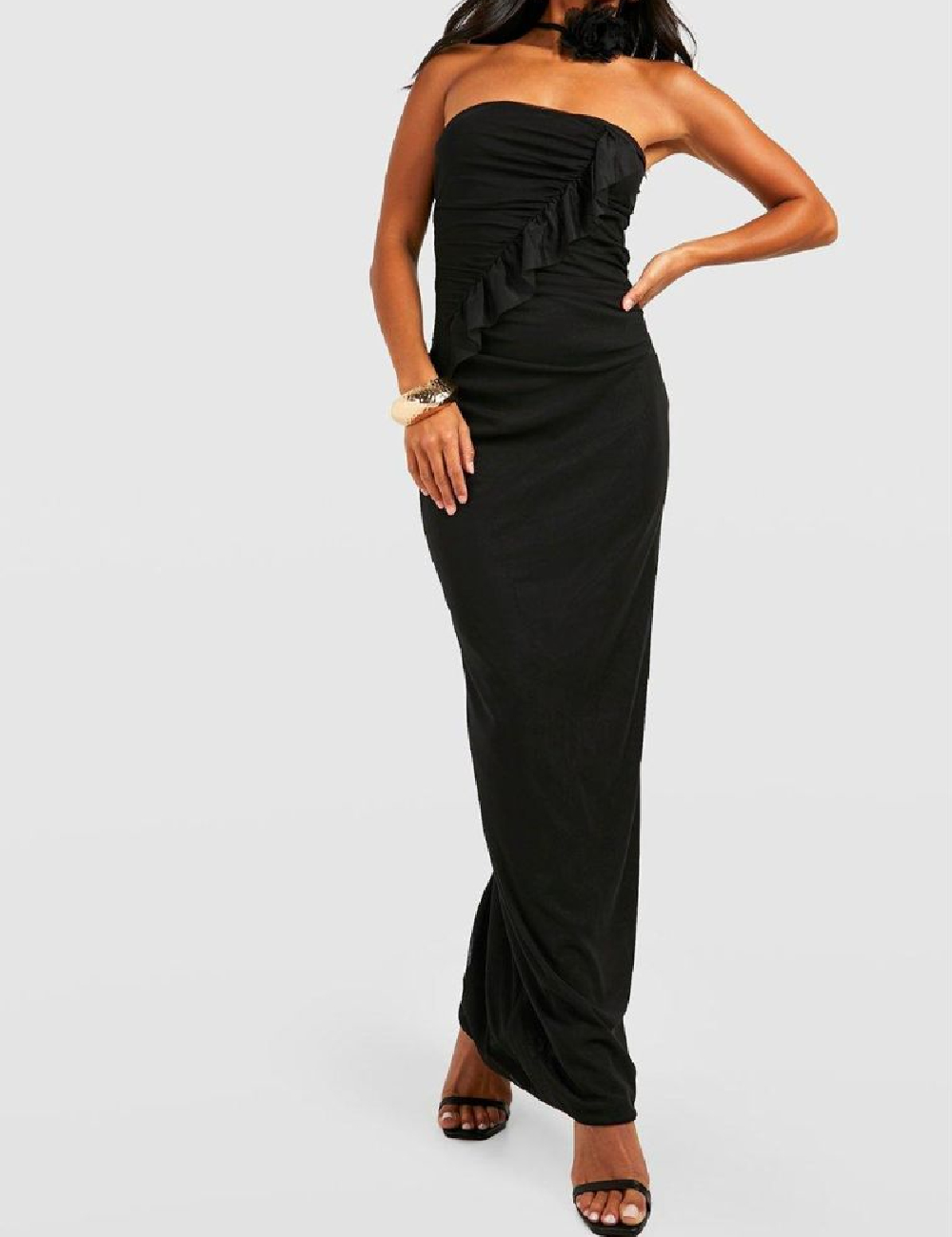 Rochie lunga Boohoo, negru