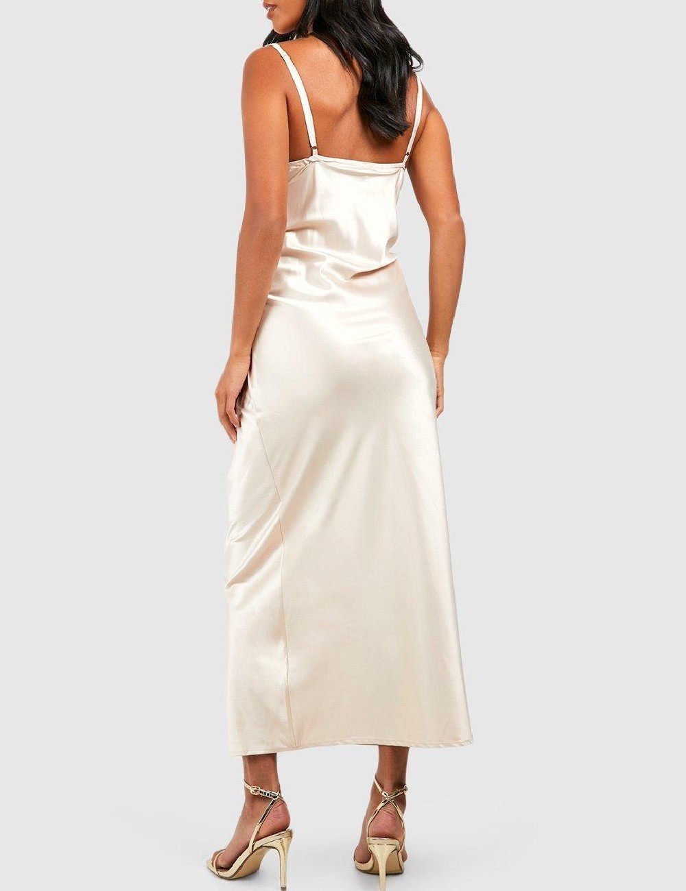 Rochie lunga Boohoo, crem - 1 | YEO