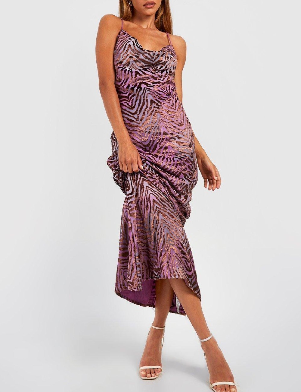 Rochie lunga Boohoo, mov - 1 | YEO