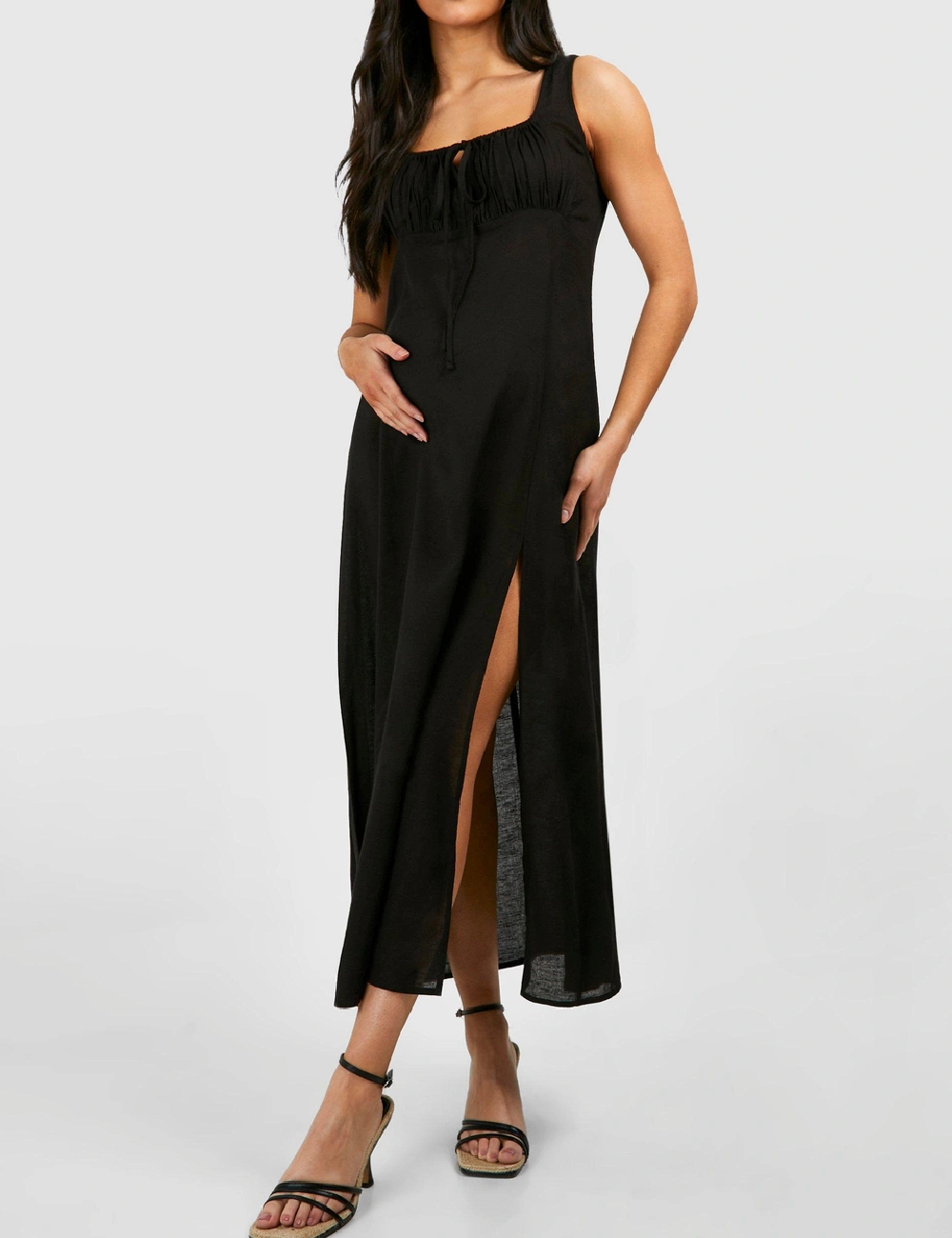 Rochie medie Boohoo maternity, negru