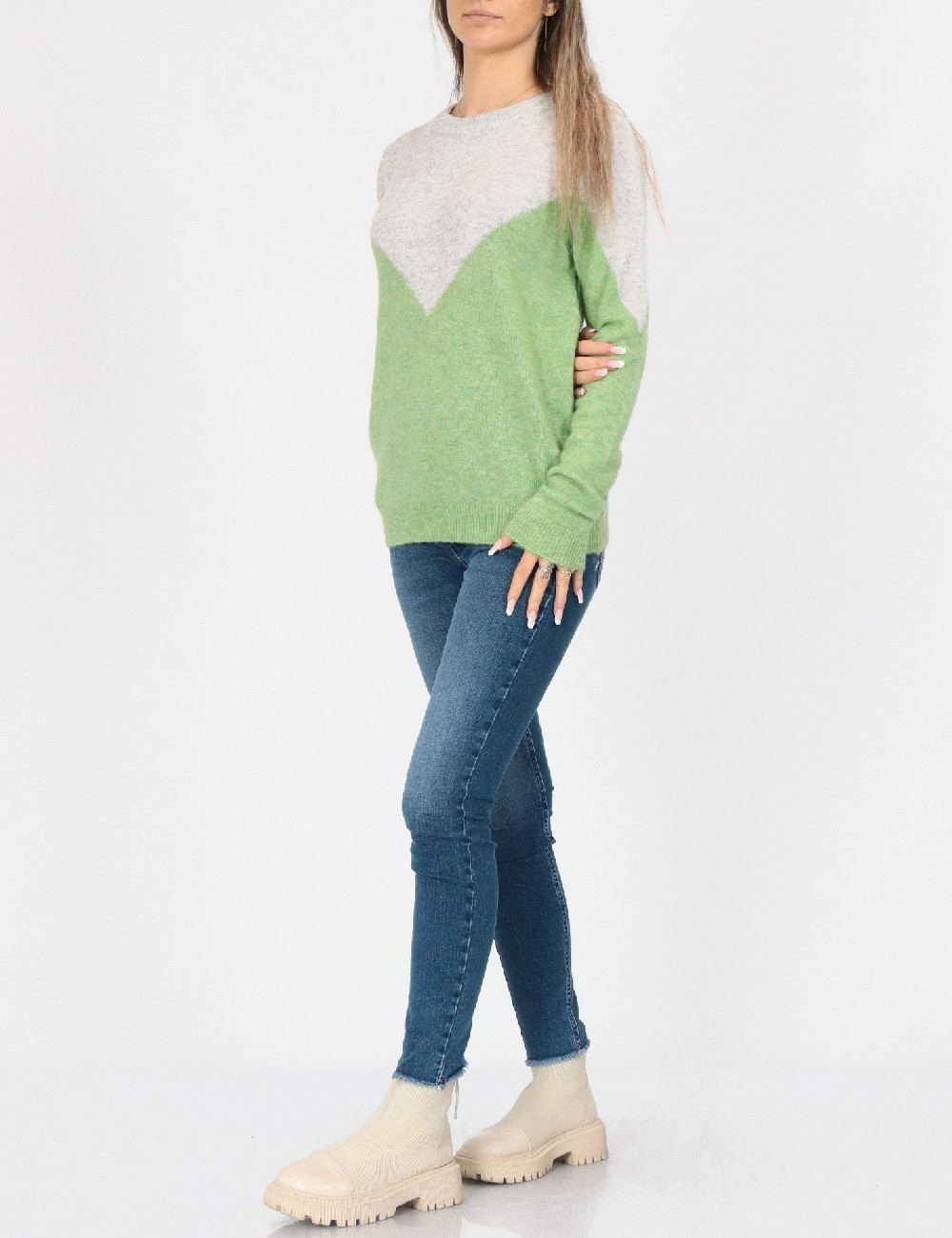 Bluza Vero Moda, verde/gri - 1 | YEO