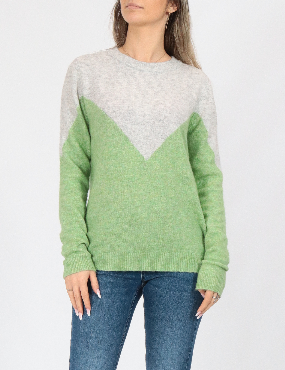 Bluza Vero Moda, verde/gri