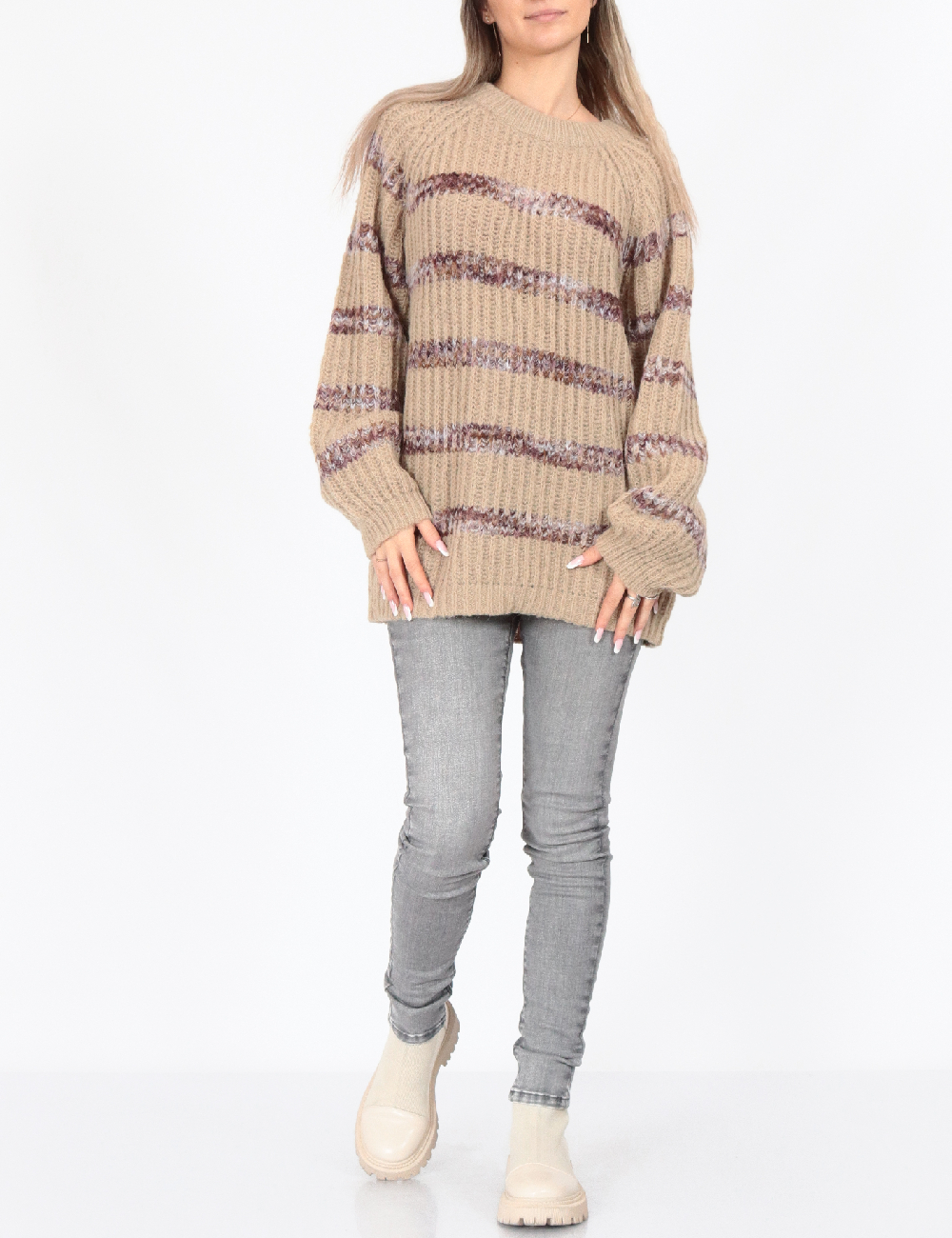 Pulover Oversize Vero Moda, maro