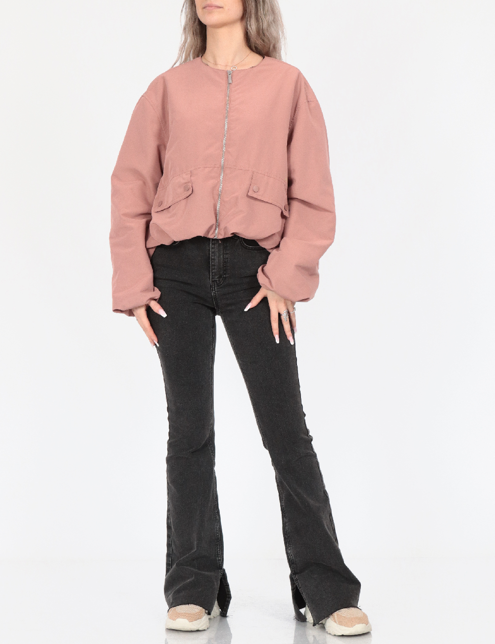 Jacheta Oversize Only, roz pudra