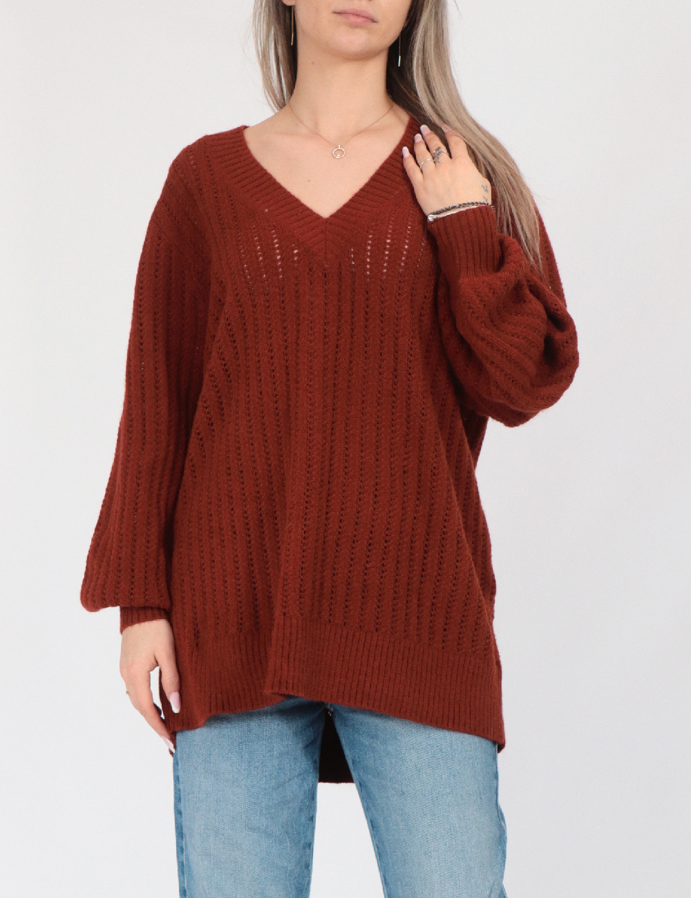 Pulover Oversize Vero Moda, caramiziu