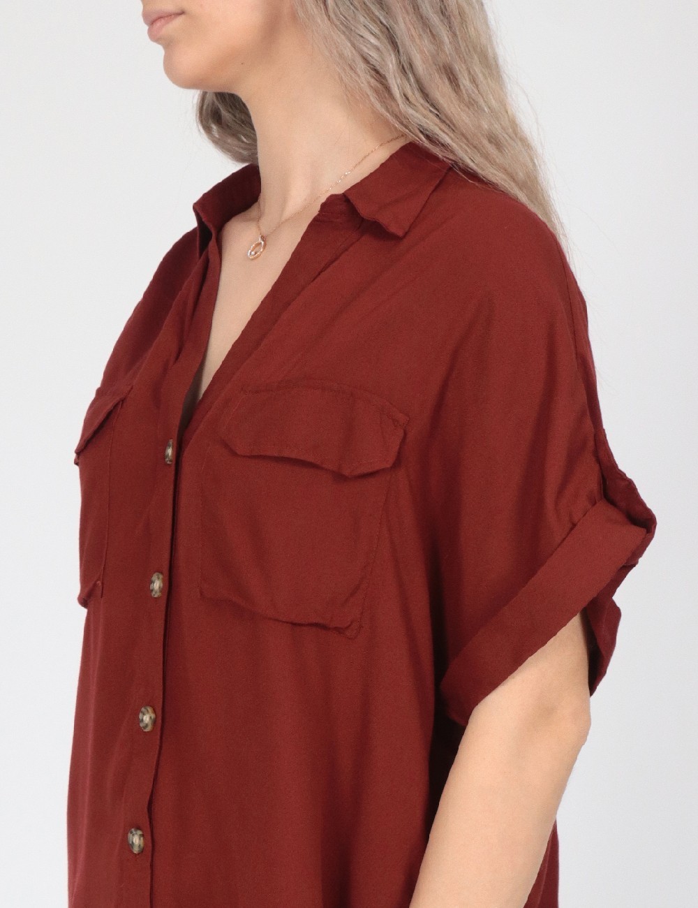 Camasa Vero Moda, caramiziu - 1 | YEO