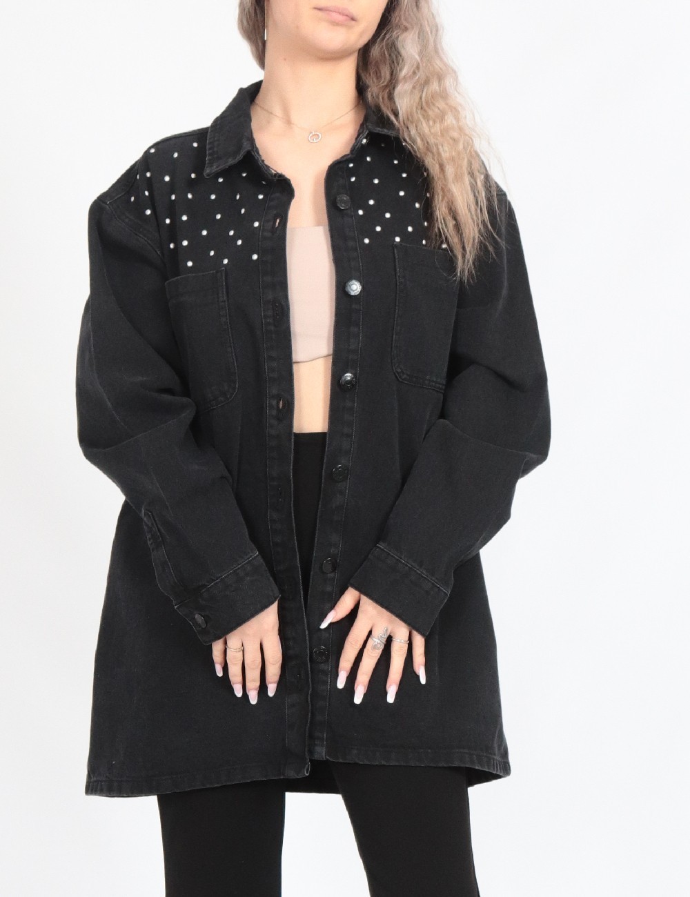 Jacheta Oversize Noisy May, negru - 1 | YEO
