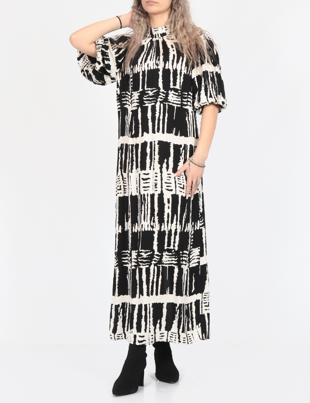 Rochie medie Vero Moda, alb/negru