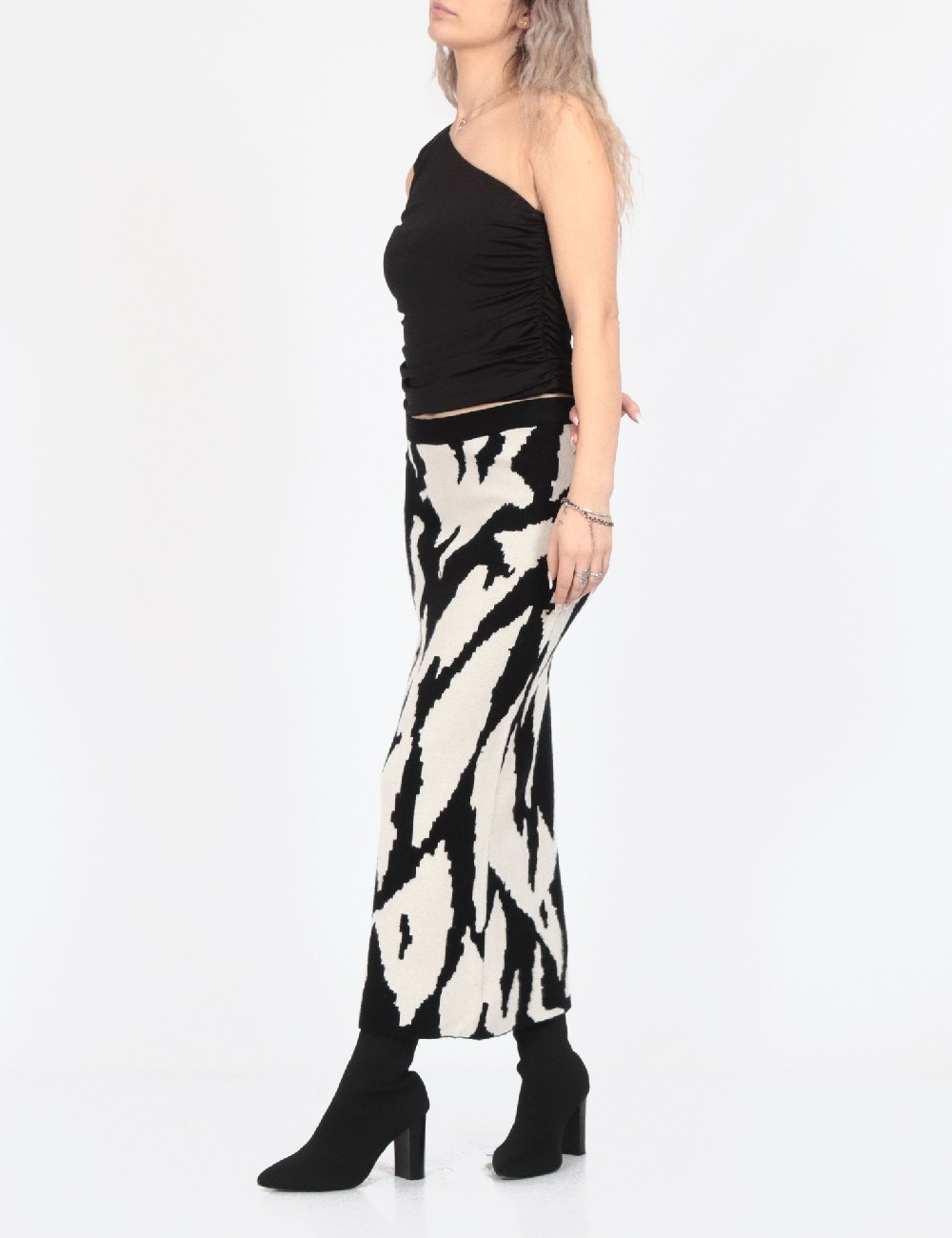 Fusta Vero Moda, alb/negru - 1 | YEO