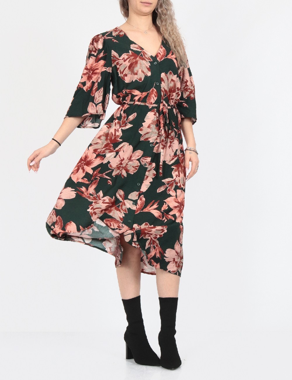 Rochie medie Vero Moda, verde - 1 | YEO