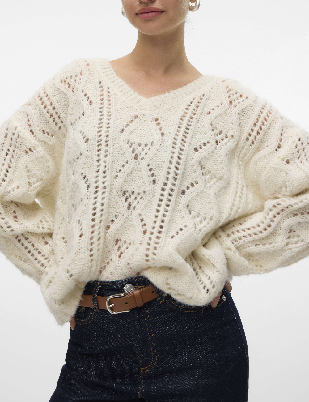 Pulover Vero Moda, ecru