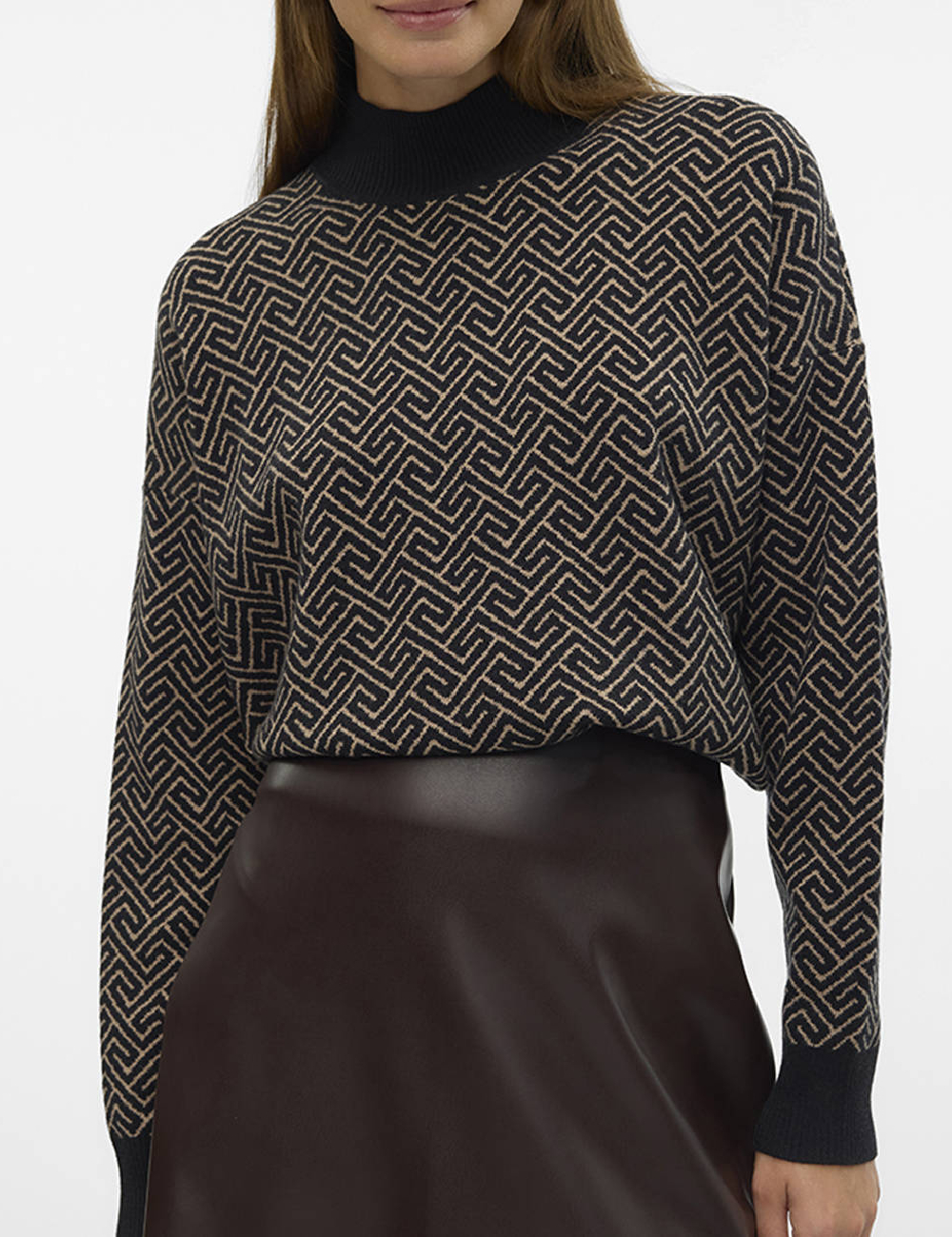 Pulover Vero Moda, negru/maro