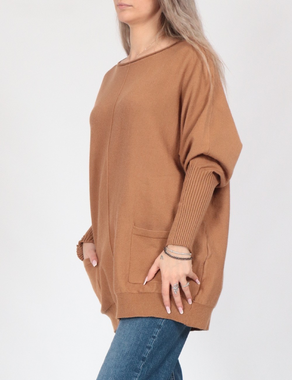 Bluza Oversize SHEIN, maro - 1 | YEO