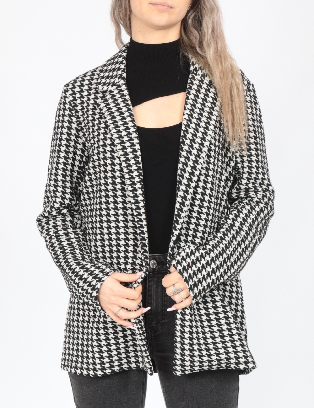Sacou Jacqueline de Yong, alb/negru - 1 | YEO