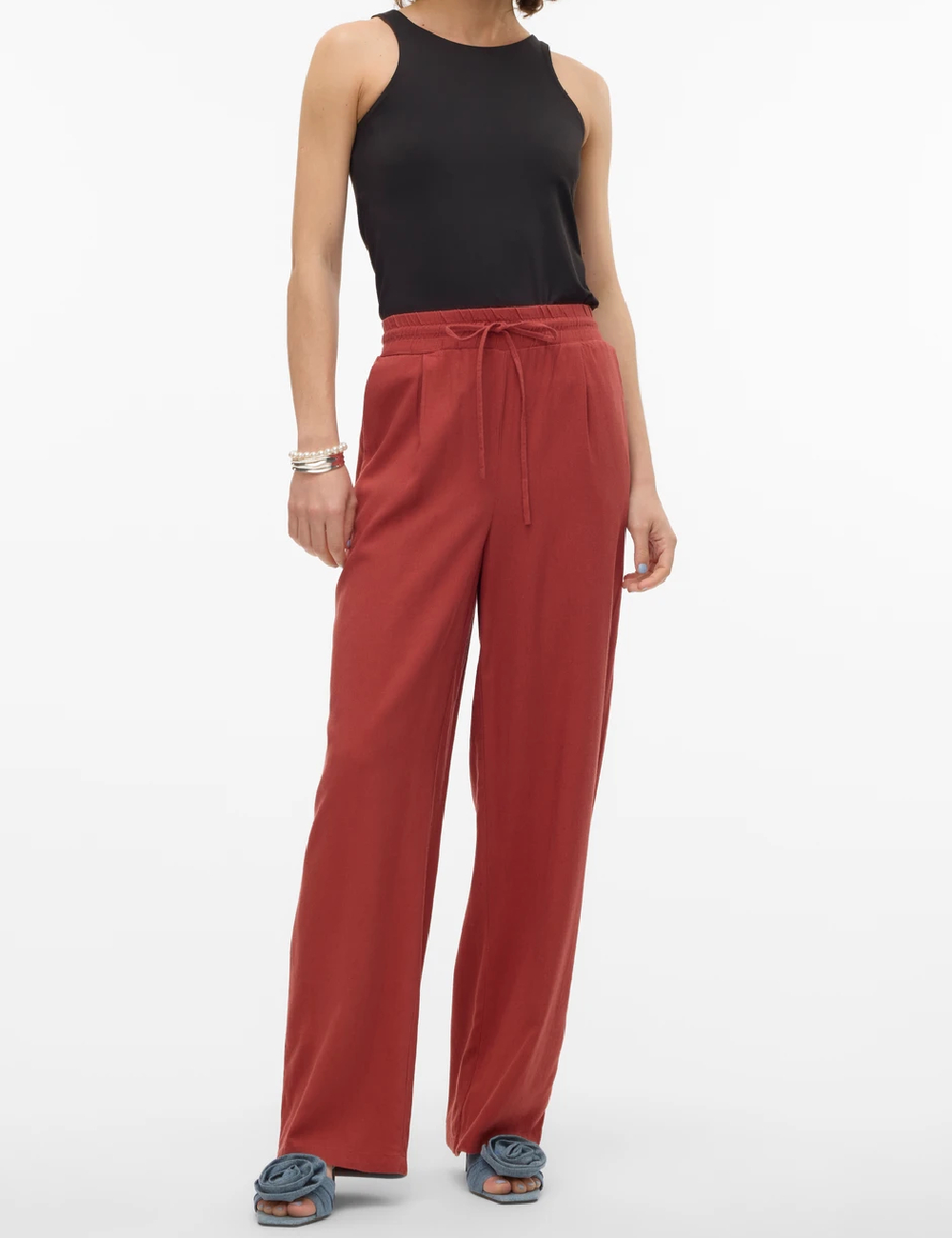 Pantaloni Vero Moda, caramiziu