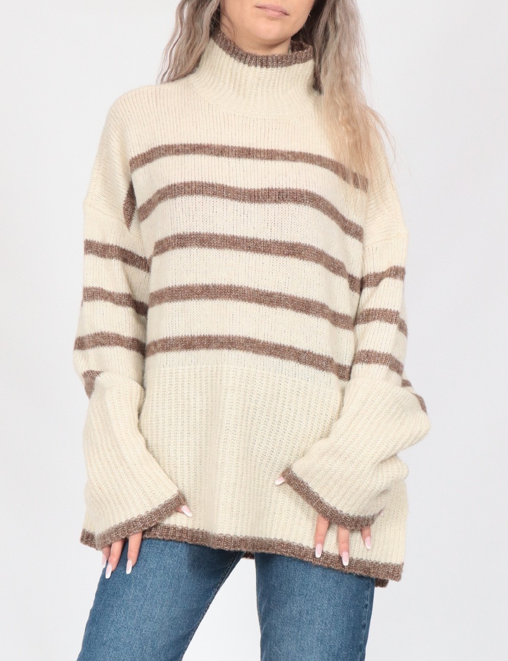 Pulover Oversize Vero Moda, crem - 1 | YEO