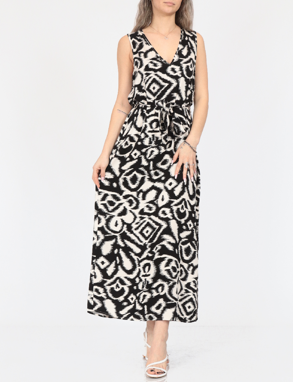 Rochie medie Vero Moda, alb/negru