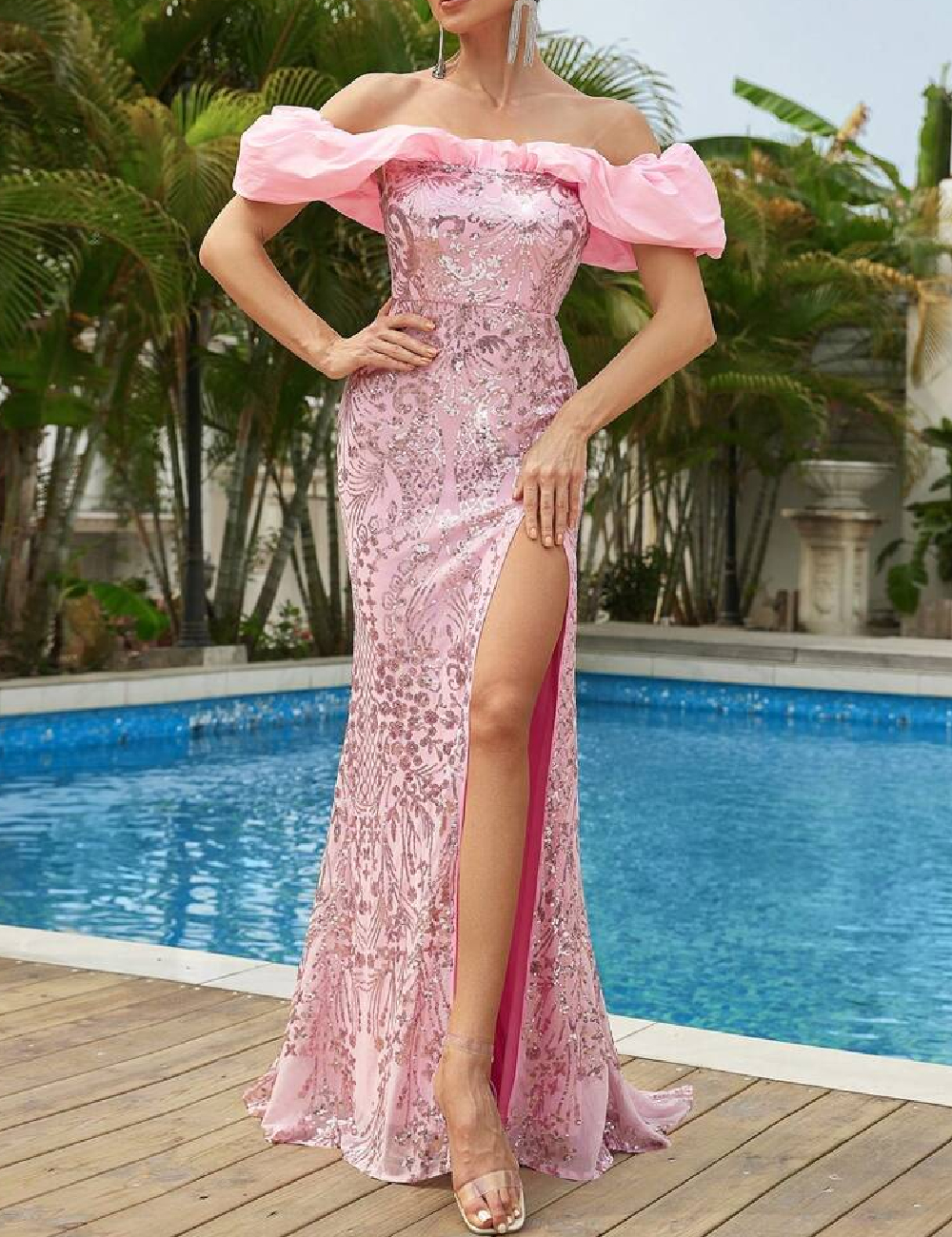 Rochie lunga SHEIN, roz