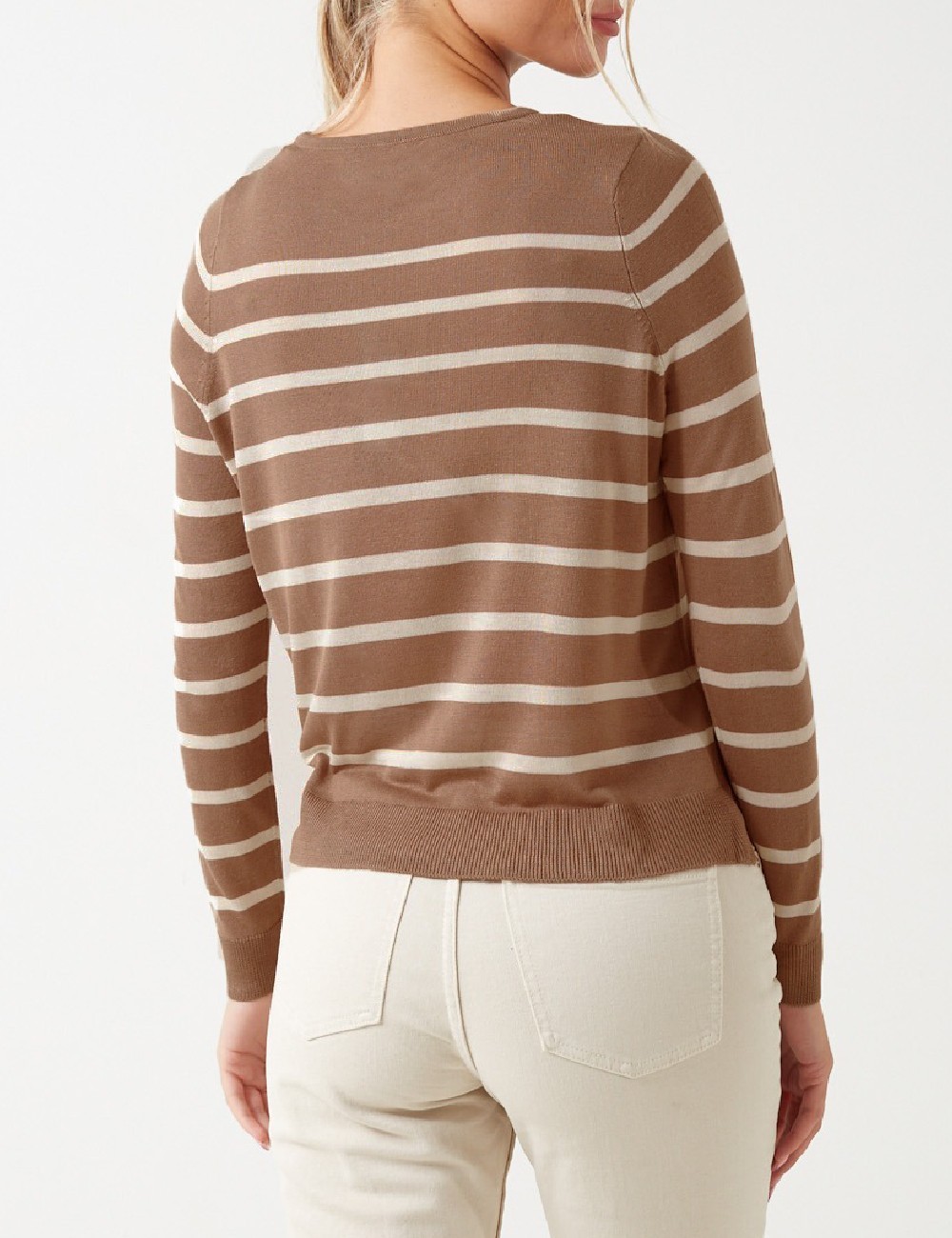Bluza Vero Moda, maro/alb - 1 | YEO