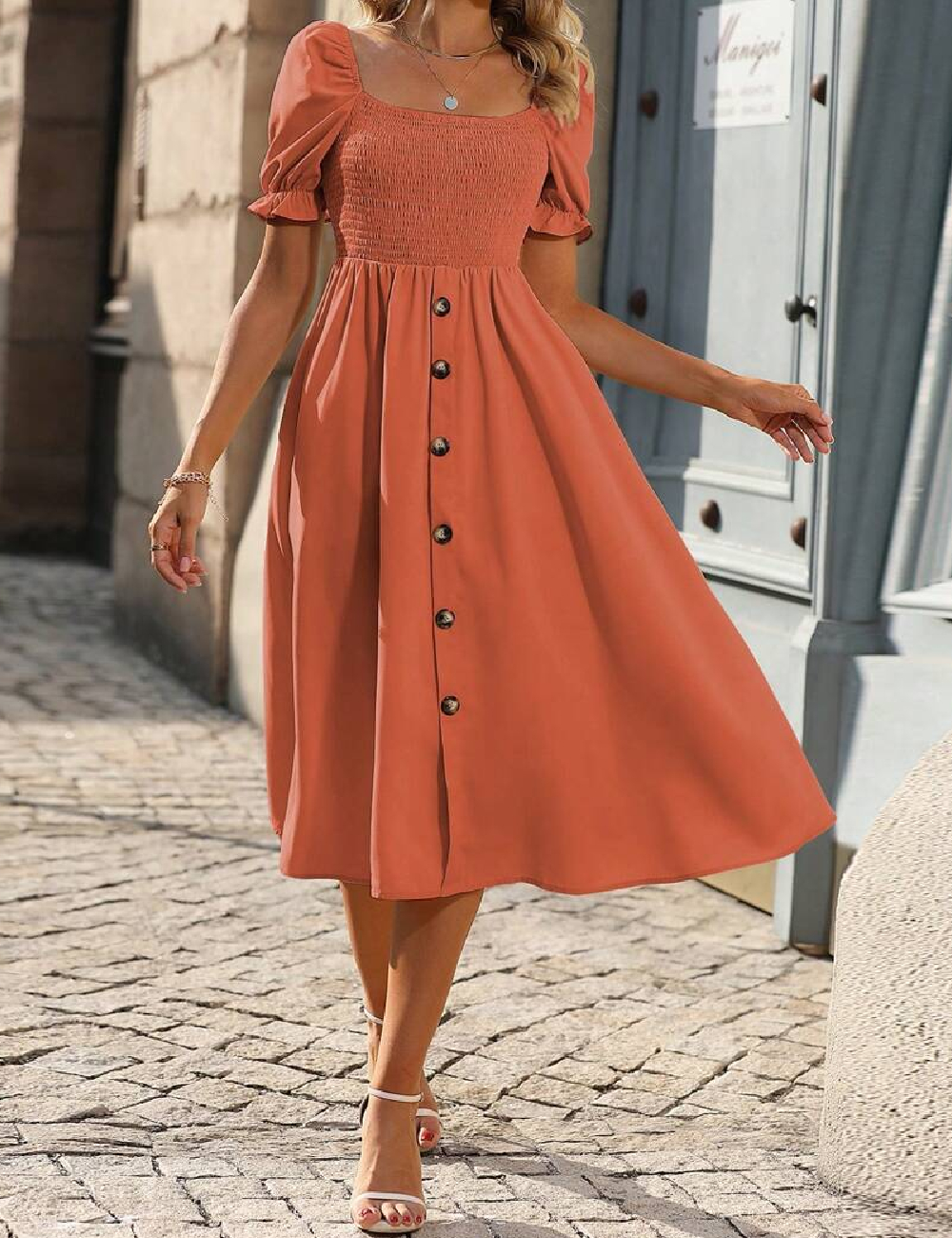 Rochie medie SHEIN, portocaliu