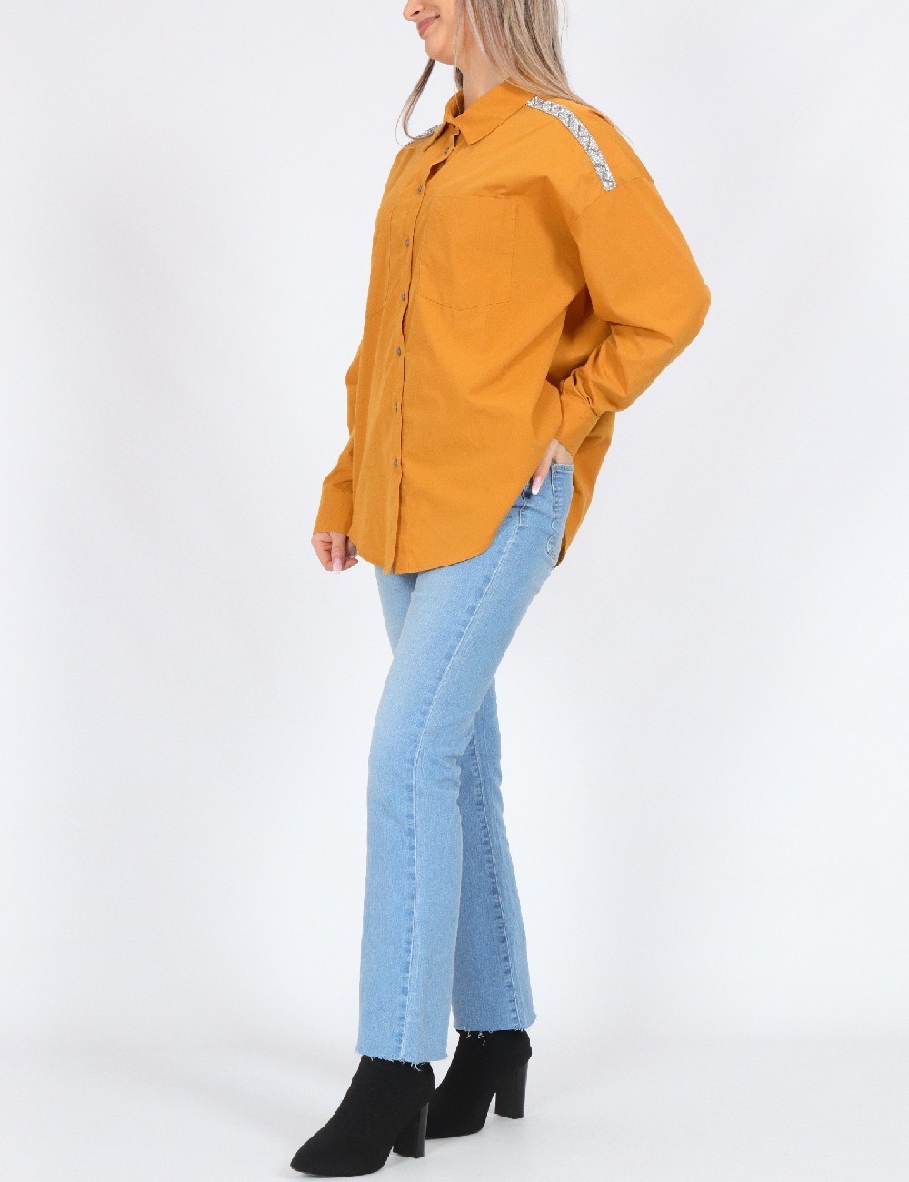 Camasa Oversize Vero Moda, mustar - 1 | YEO