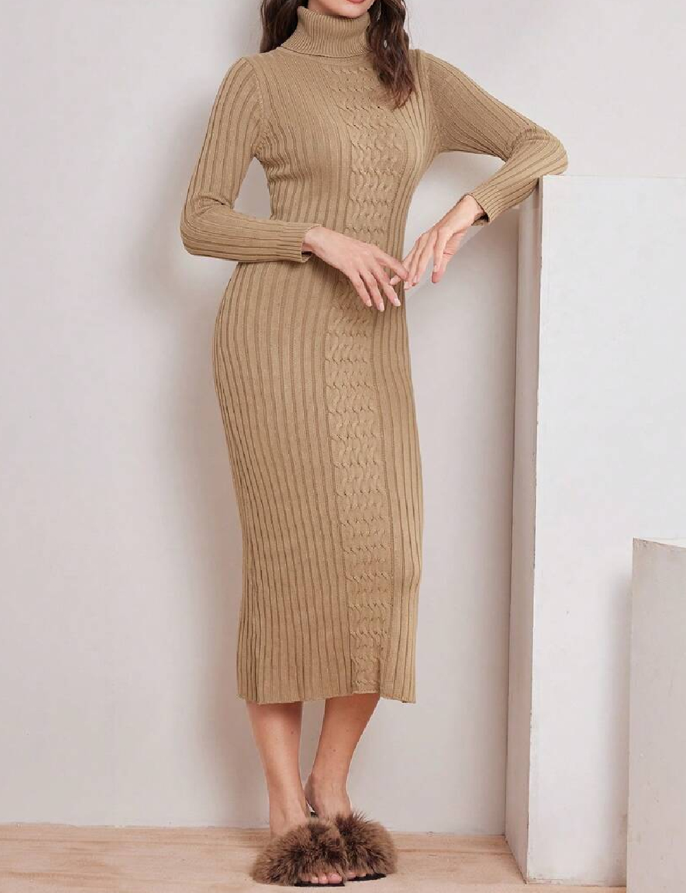 Rochie medie SHEIN, maro