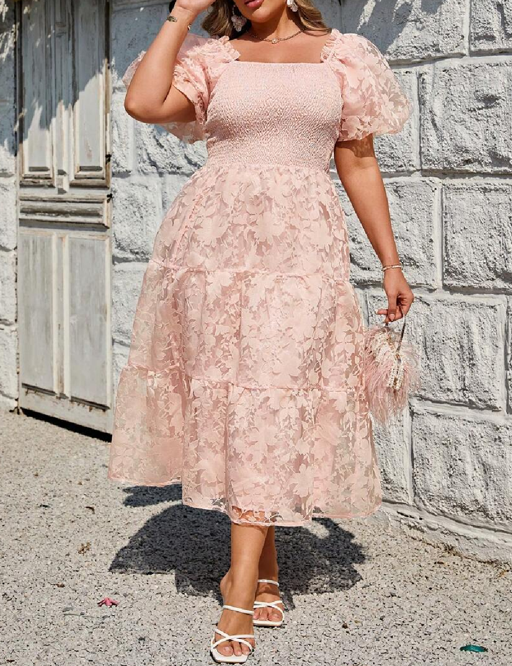 Rochie medie Simplee Plus Size, roz