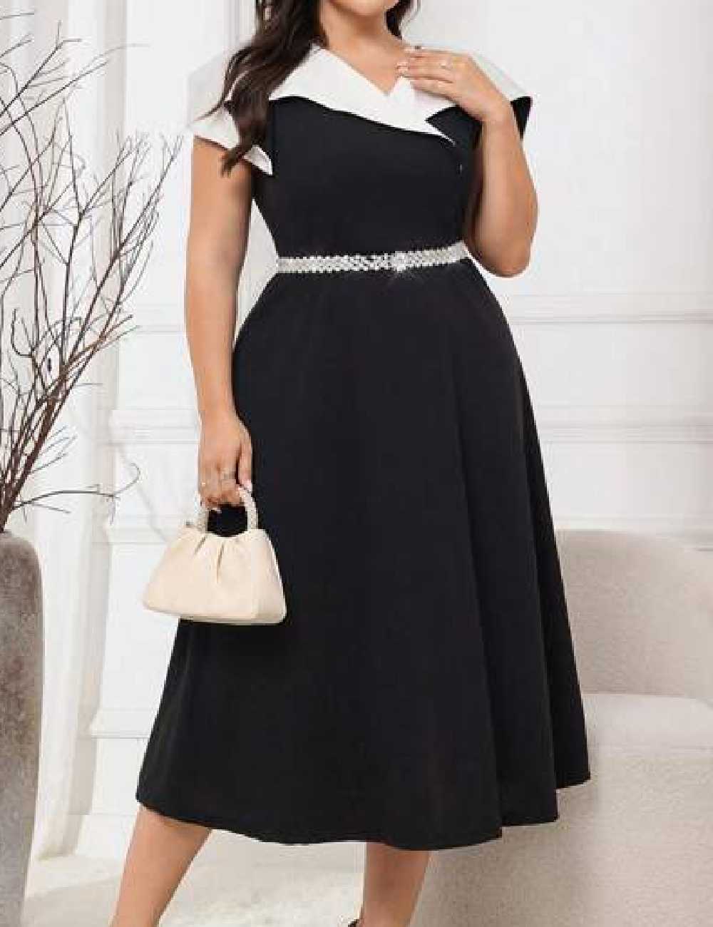 Rochie medie SHEIN CURVE, negru