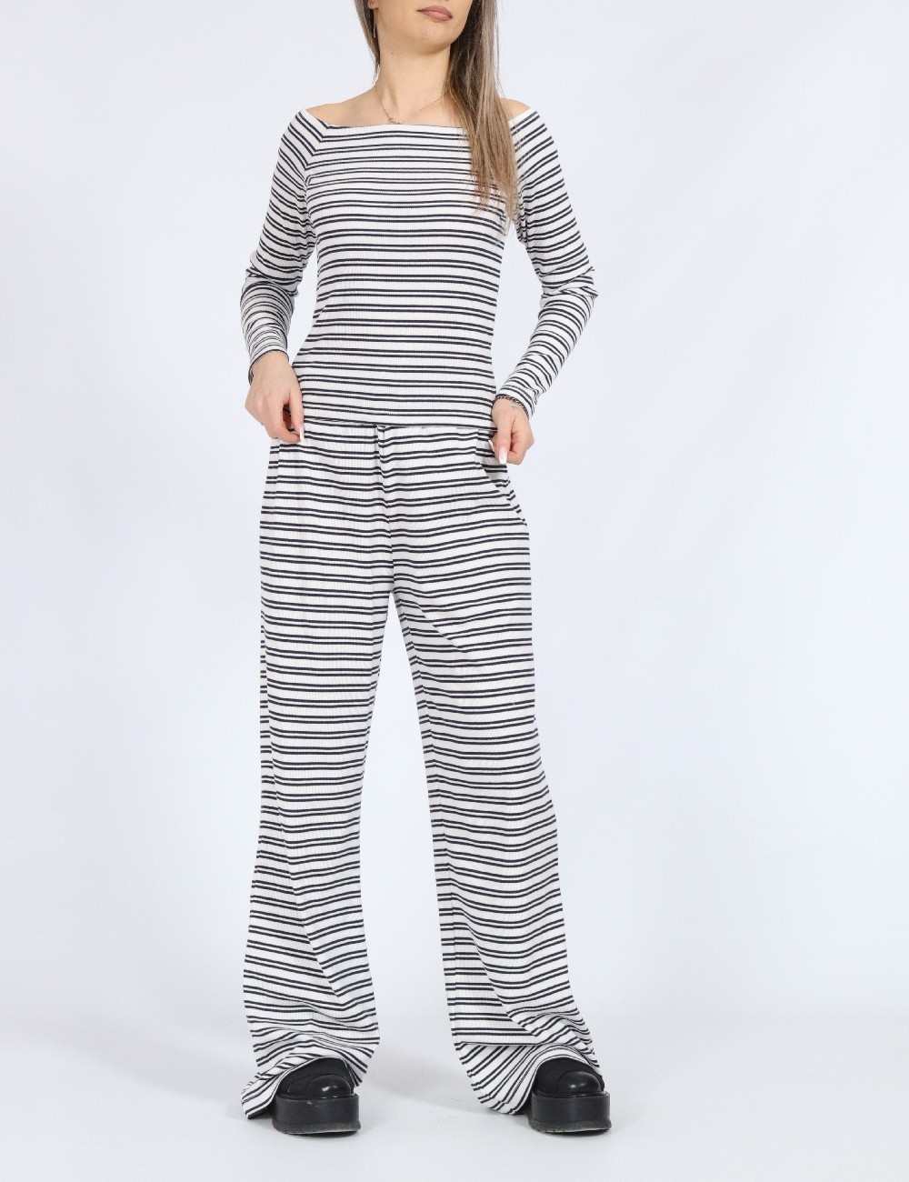 Pantaloni Vero Moda, alb/negru - 1 | YEO