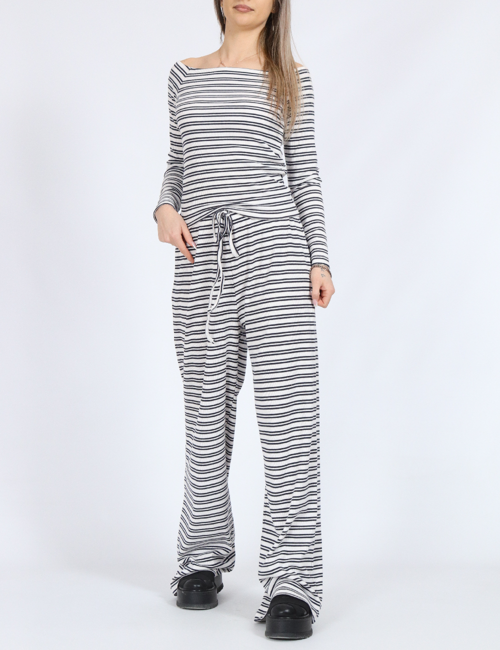 Pantaloni Vero Moda, alb/negru