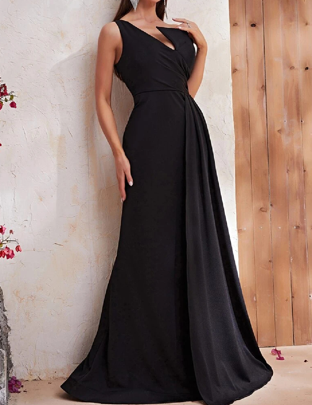 Rochie lunga Giffniseti, negru - 1 | YEO