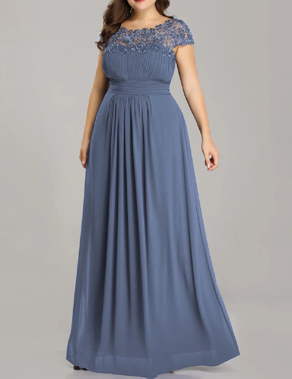 Rochie lunga Ever-Pretty, albastru